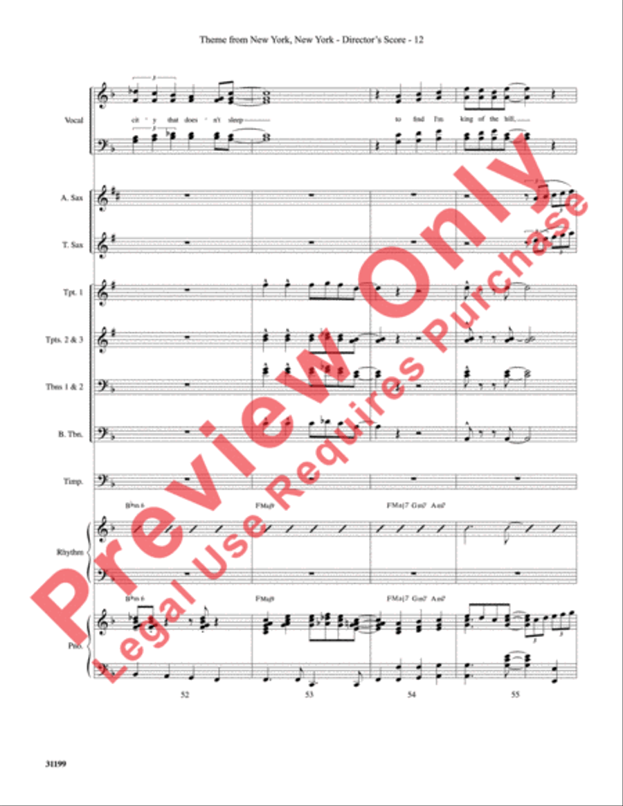 Theme from New York, New York Choir scores gallery preview page 13