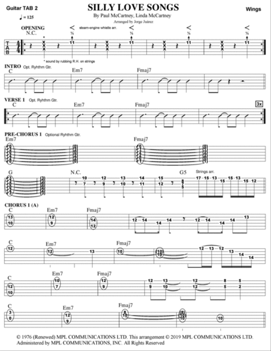 Silly Love Songs Guitar Tablature scores gallery preview page 4