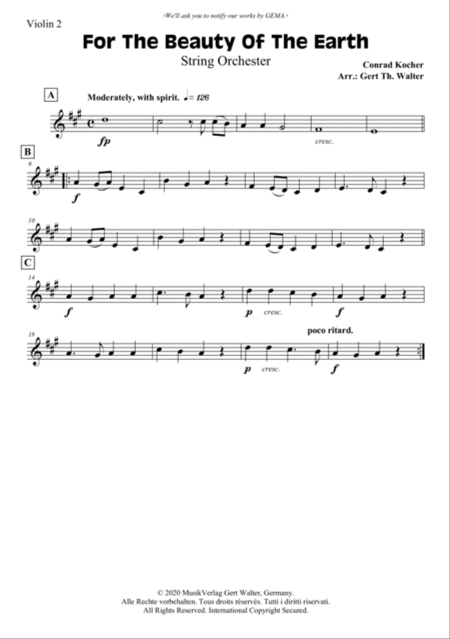 For The Beauty Of The Earth String Orchestra scores gallery preview page 4