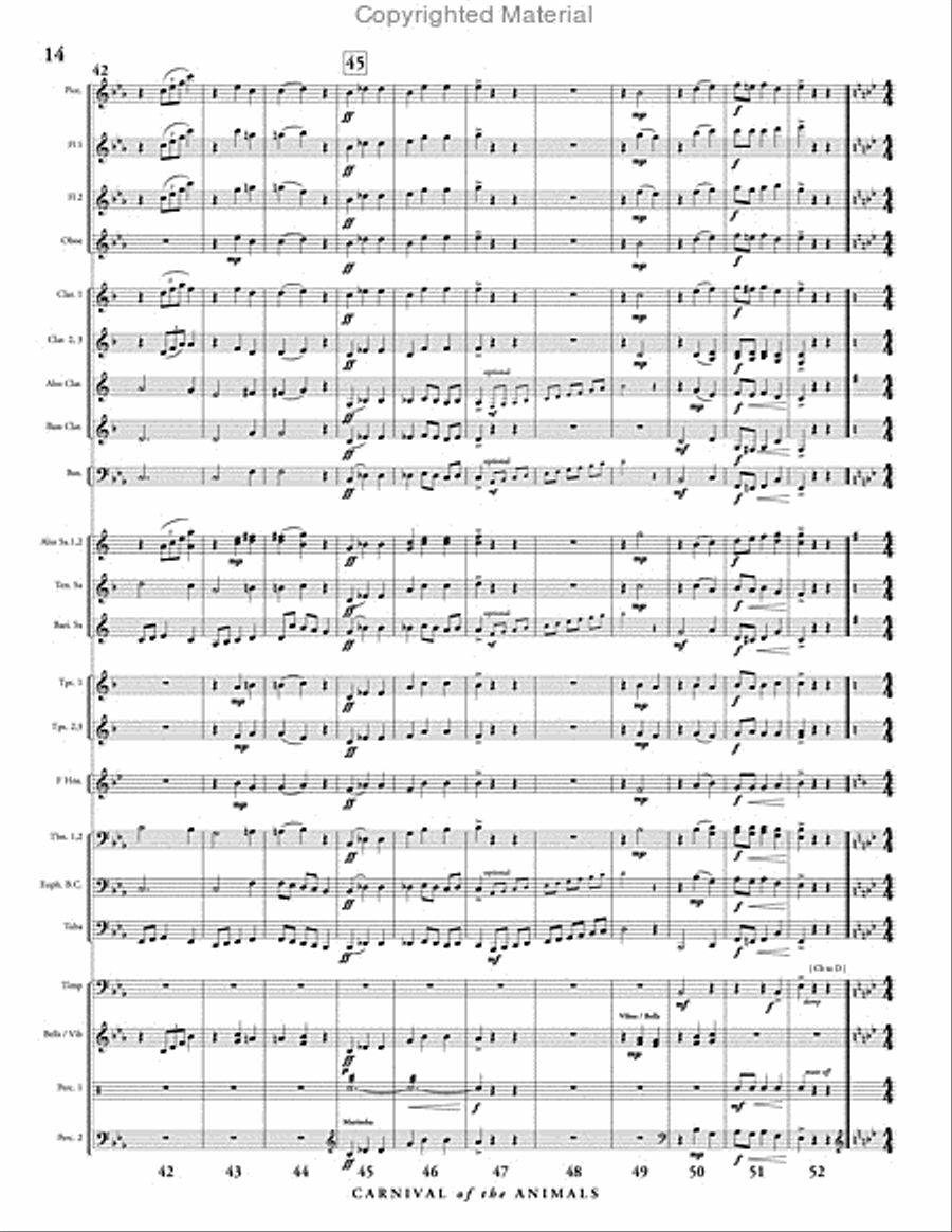 Carnival of the Animals Concert Band scores gallery preview page 15