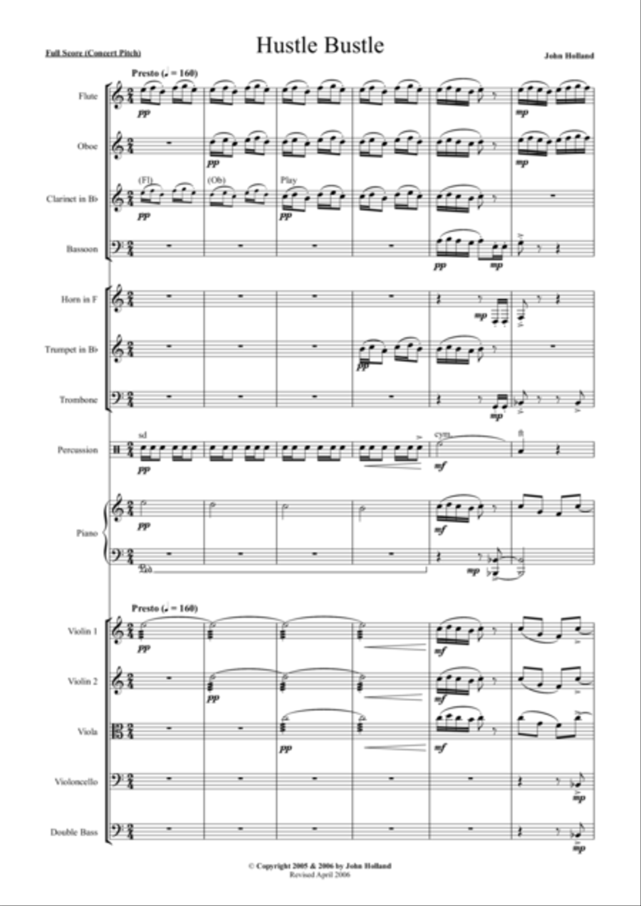 Hustle Bustle Chamber Orchestra scores gallery preview page 1
