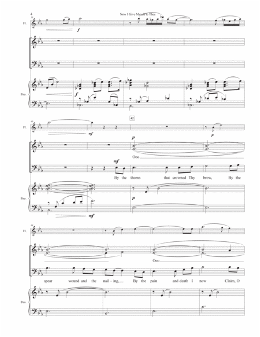 Now I Give Myself to Thee - SATB, Flute and Piano 4-Part scores gallery preview page 6