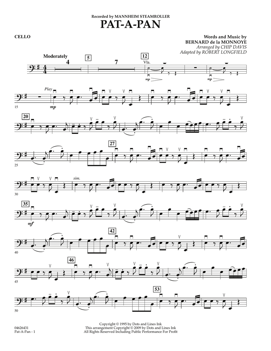 Pat-A-Pan - Cello Pat-A-Pan - Cello Orchestra scores gallery preview page 1