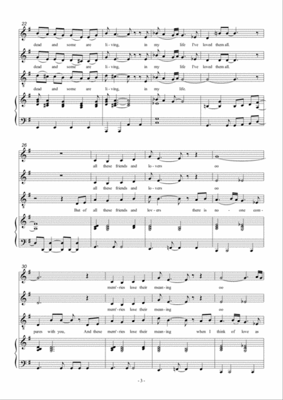 In My Life 3-Part scores gallery preview page 4