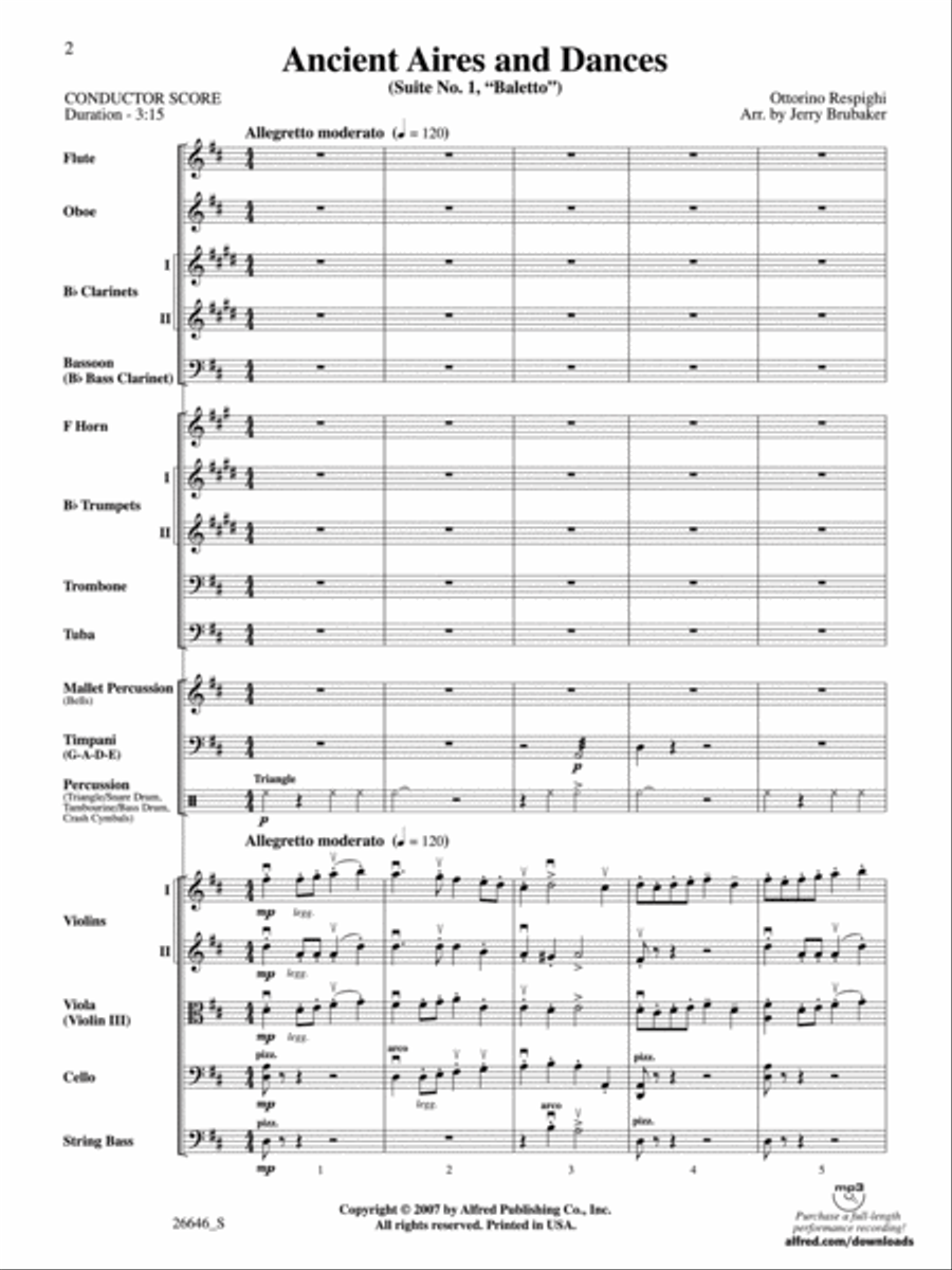 Ancient Aires and Dances, Suite No. 1 (Balletto) Full Orchestra scores gallery preview page 2