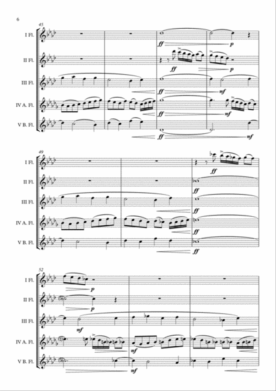 Pavane op.50 (Flute Choir) arr. Adrian Wagner Flute Choir scores gallery preview page 6