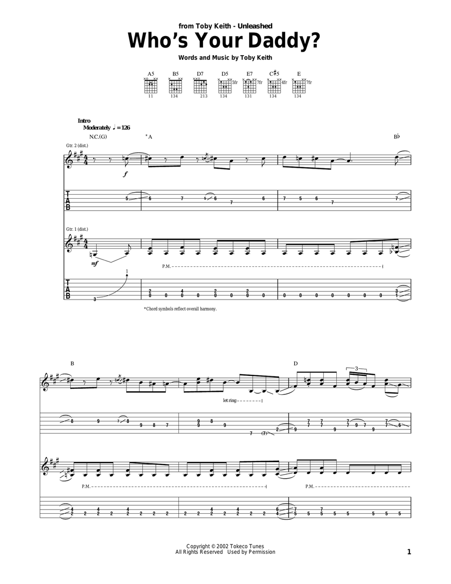 Who's Your Daddy? Acoustic Guitar scores gallery preview page 1
