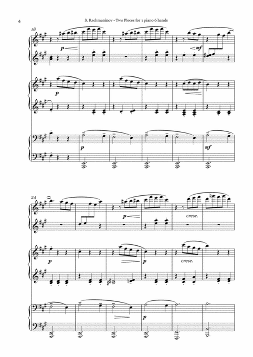 S. Rachmaninov - 2 Pieces in A major - 1 piano 6 hands, score and parts image number null