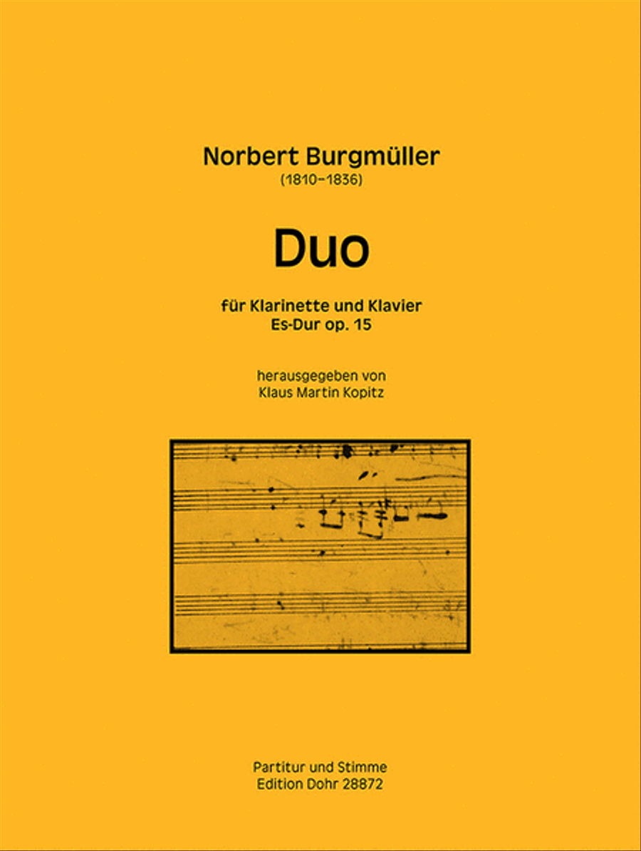 Duo für Klarinette und Klavier Es-Dur op. 15 Clarinet Solo scores gallery preview page 1