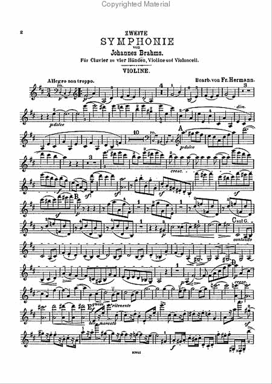 Symphony in D, Op. 73 Violin scores gallery preview page 4