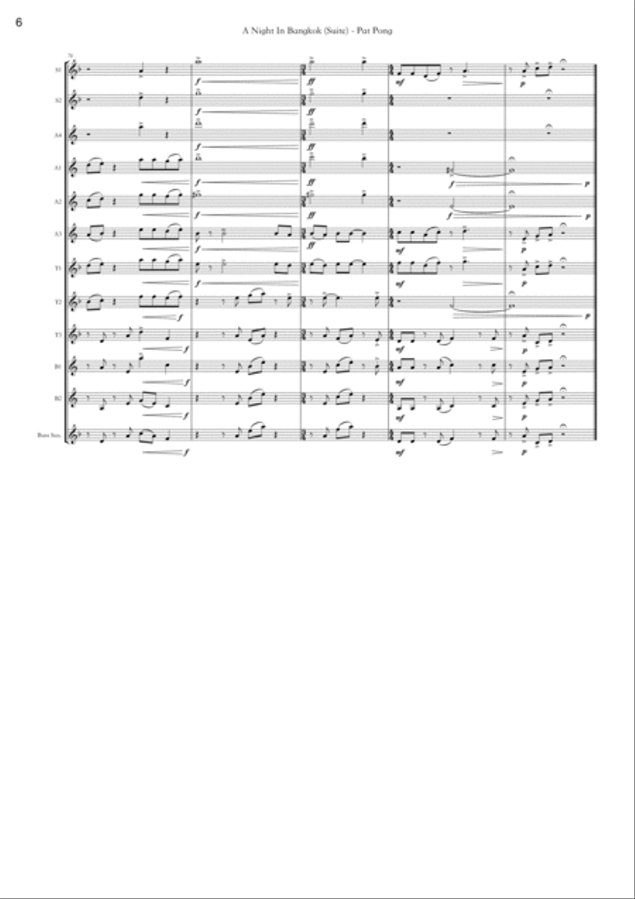 Pat Pong - (an original flexible Sax octet for advanced players) by Claire Tomsett-Rowe Woodwind Ensemble scores gallery preview page 6