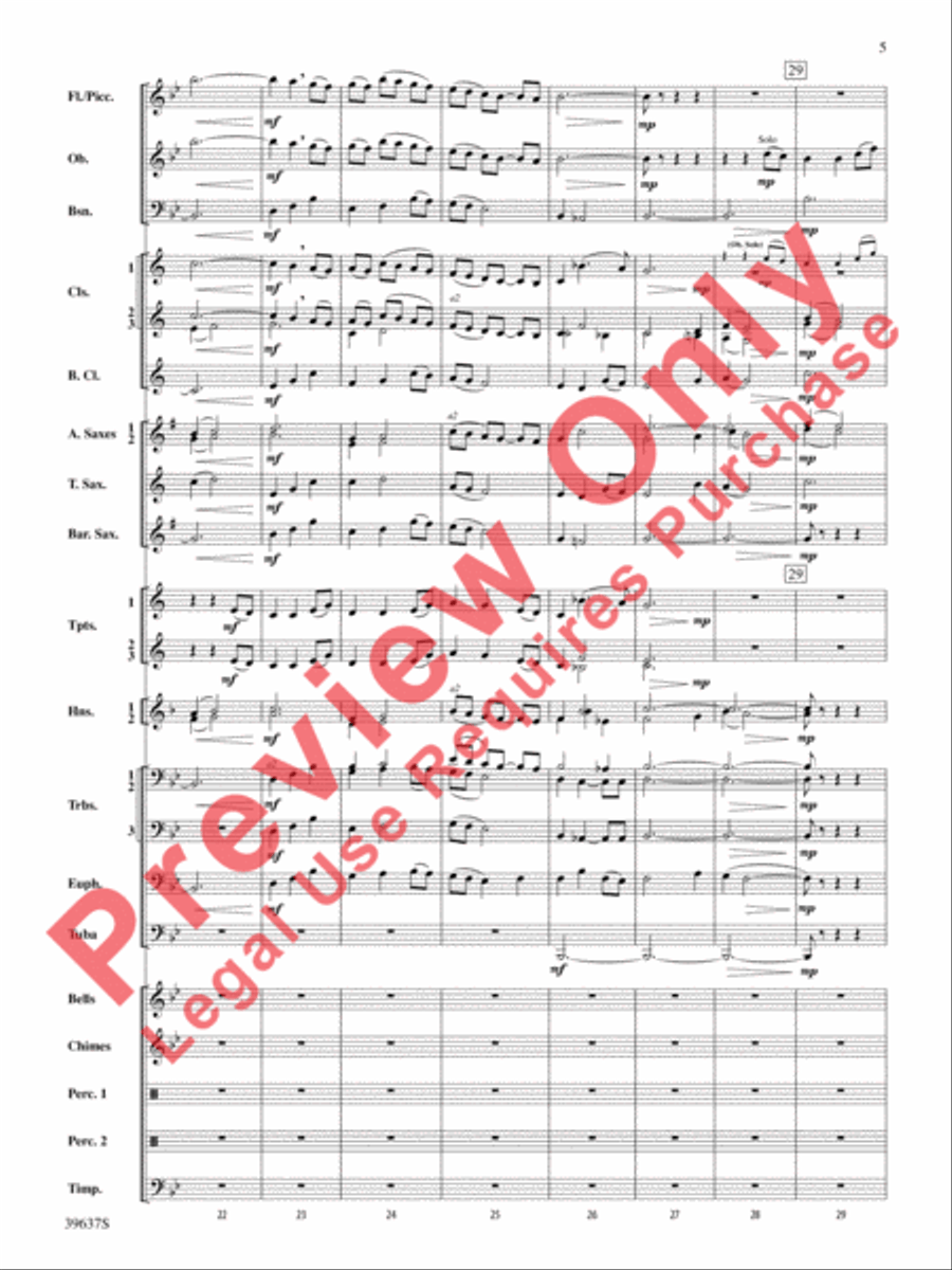 A Blessed Hymn Concert Band scores gallery preview page 6