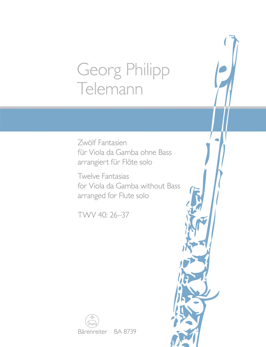 Twelve Fantasias for Viola da Gamba without Bass TWV 40:26–37 Flute Solo scores gallery preview page 1