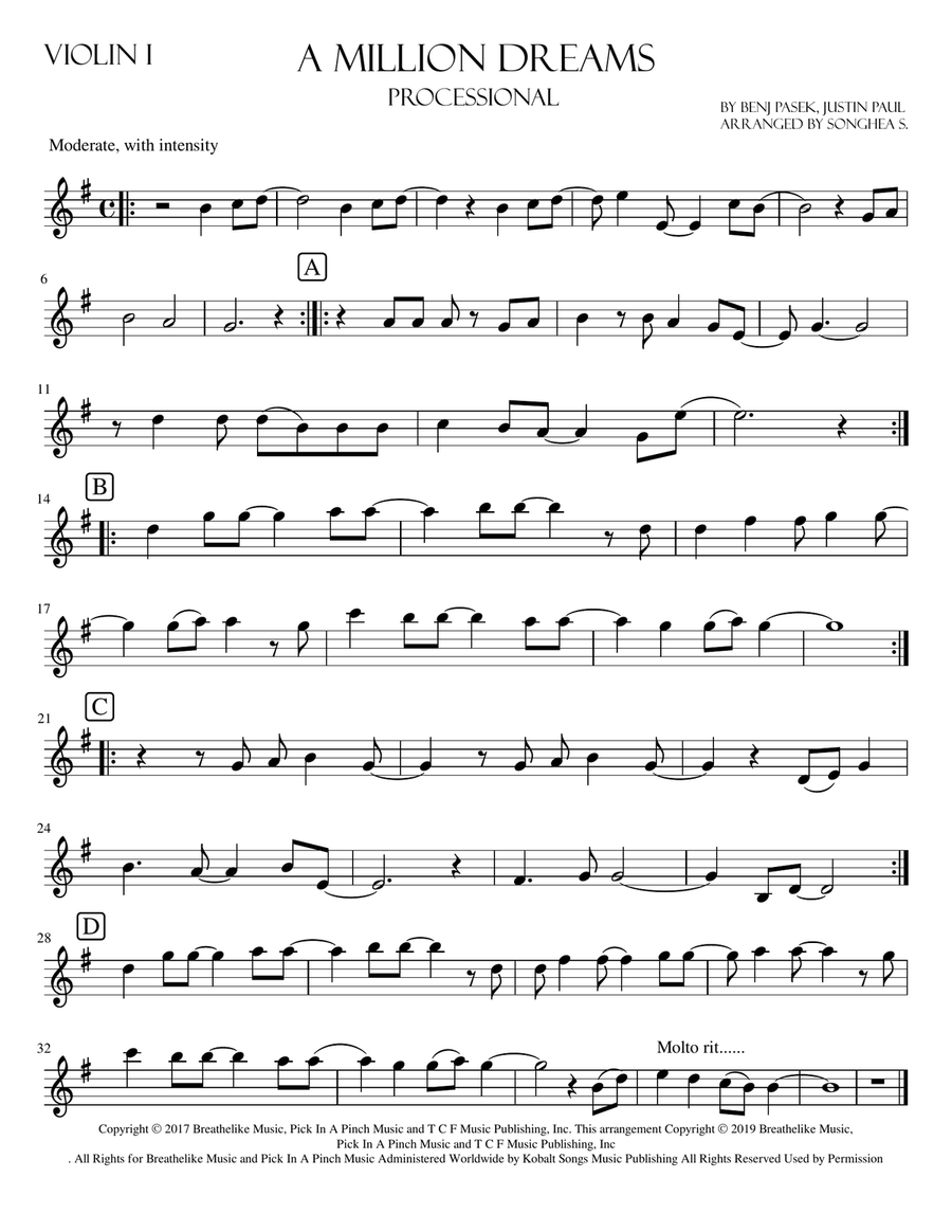 A Million Dreams A Million Dreams String Quartet scores gallery preview page 3