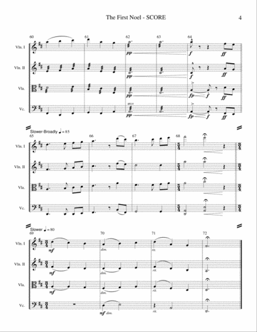 The First Noel (String Quartet) String Quartet scores gallery preview page 6