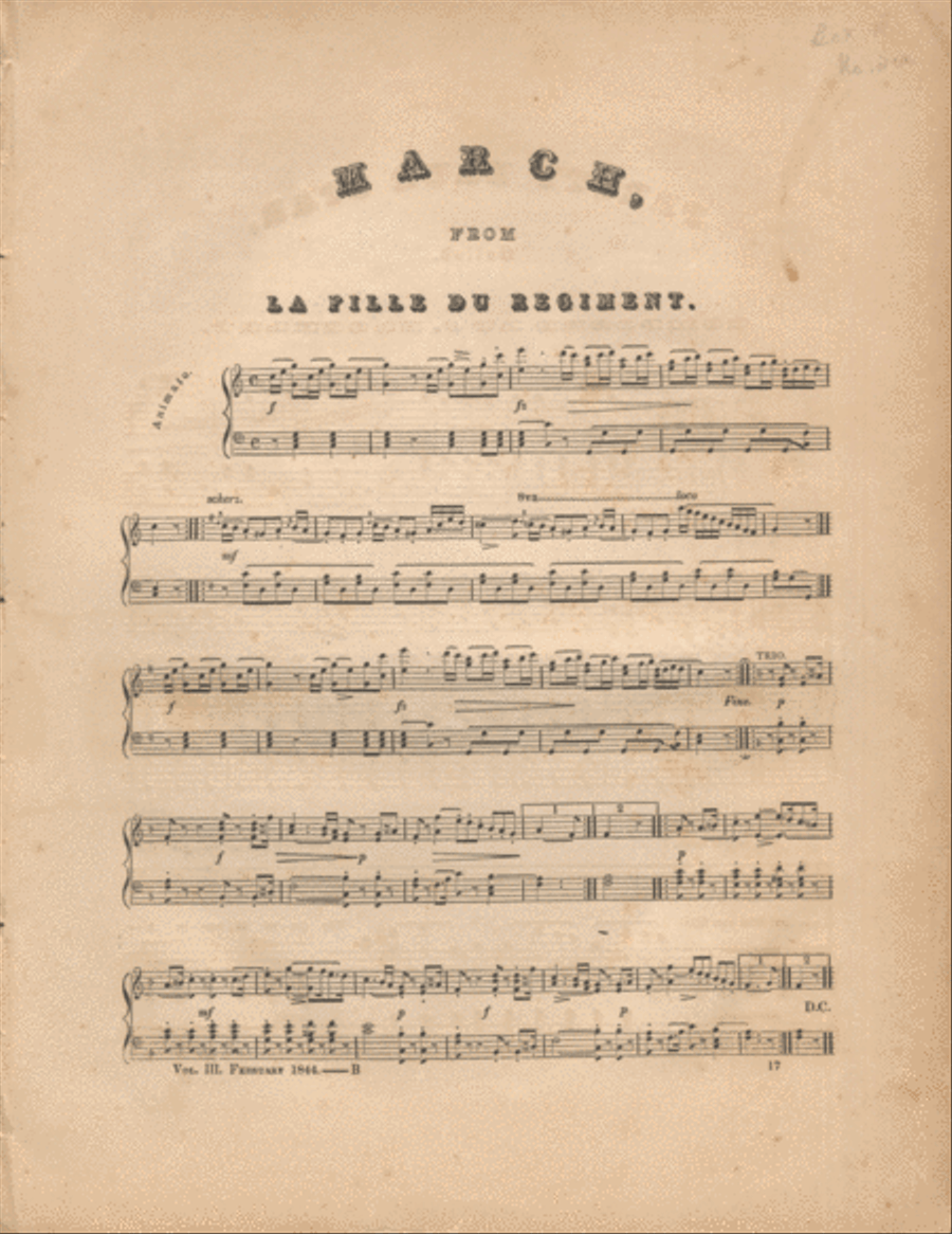 March From La Fille Du Regiment Piano Solo scores gallery preview page 1