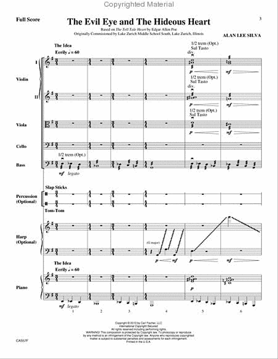 The Evil Eye and the Hideous Heart String Orchestra scores gallery preview page 2