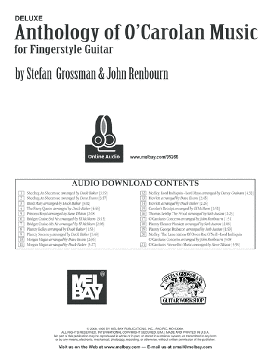 Deluxe Anthology of O'Carolan Music for Fingerstyle Guitar Fingerpicking Guitar scores gallery preview page 7