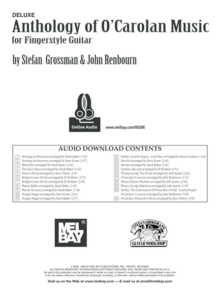 Deluxe Anthology of O'Carolan Music for Fingerstyle Guitar by Stefan Grossman Fingerpicking Guitar - Digital Sheet Music