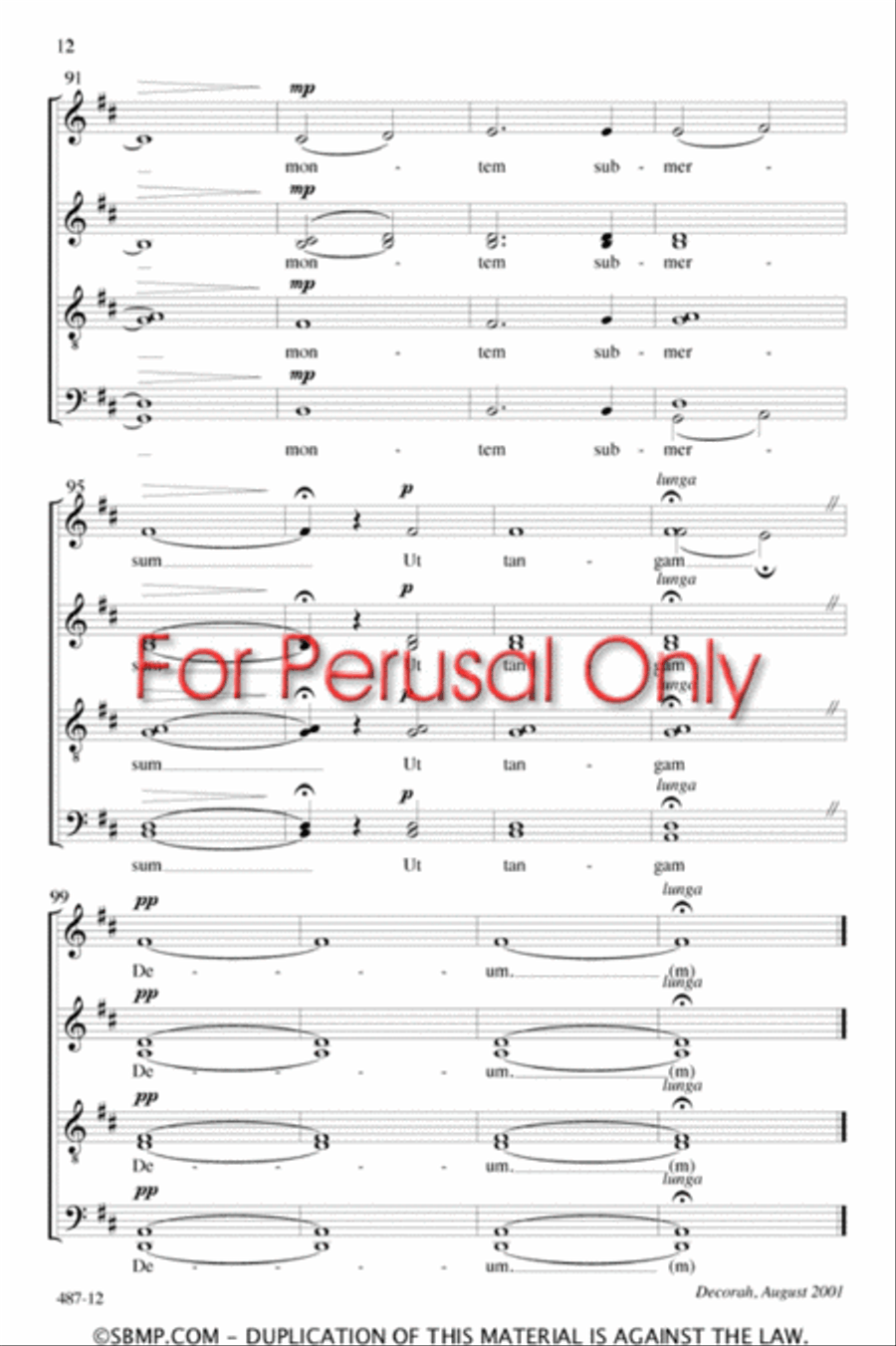 Musica animam tangens - SATB Octavo image number null