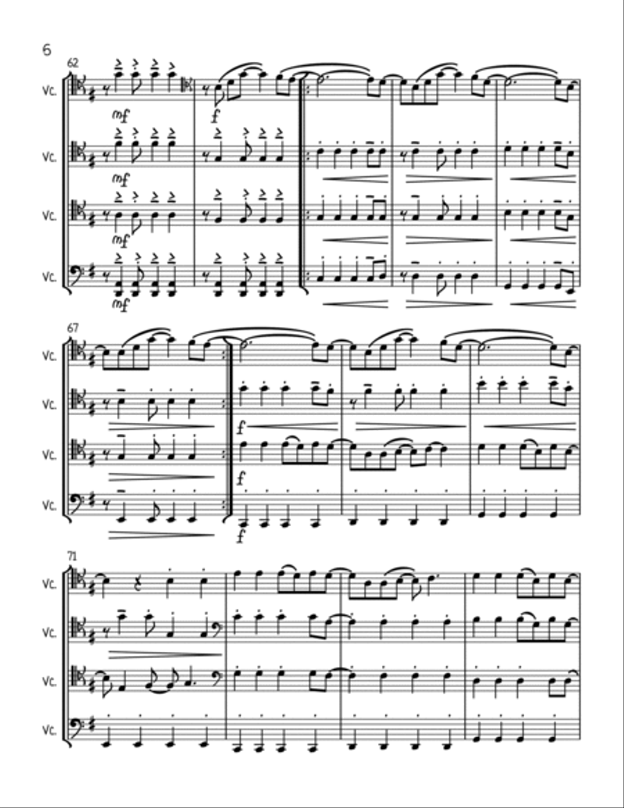 Viva La Vida String Quartet scores gallery preview page 6