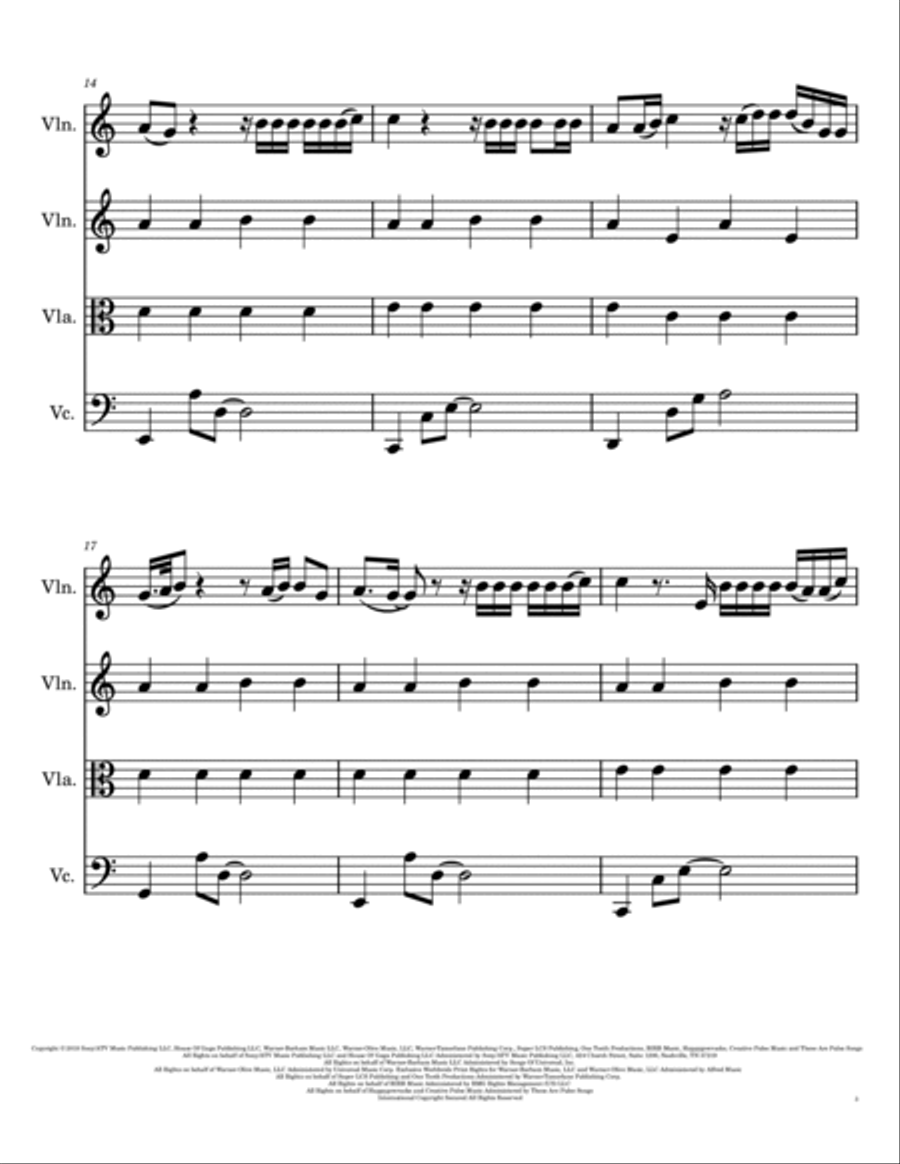 I'll Never Love Again String Quartet scores gallery preview page 3