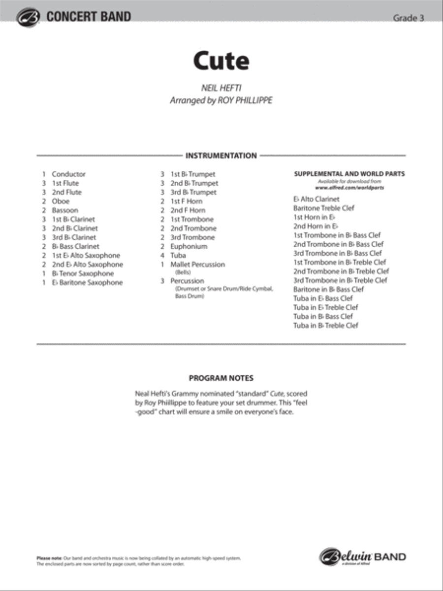 Cute: Score Concert Band scores gallery preview page 1