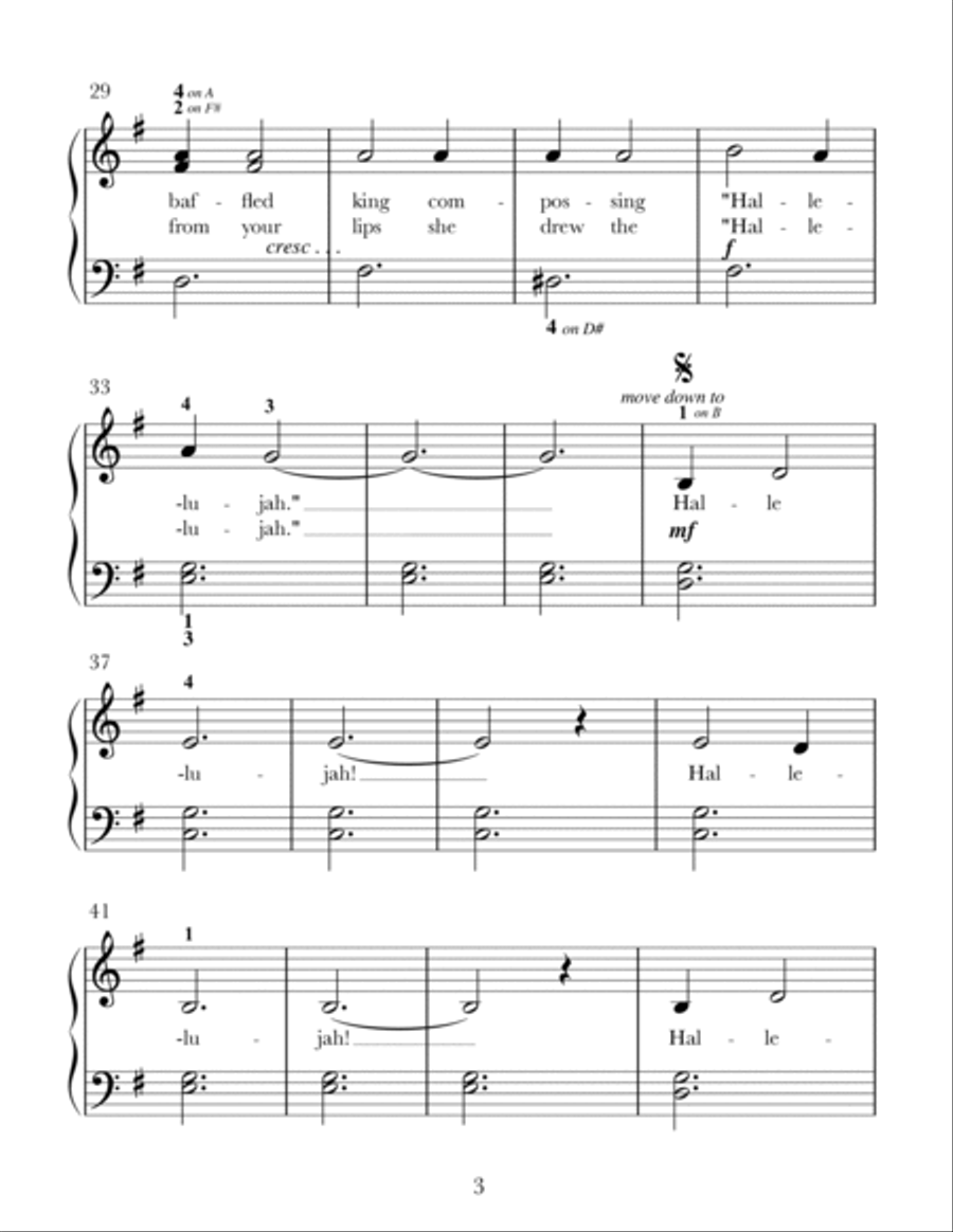 Hallelujah Hallelujah Easy Piano scores gallery preview page 3