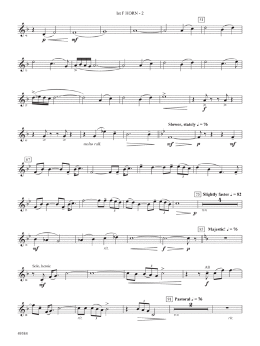 Stagecoach: 1st F Horn Concert Band scores gallery preview page 2