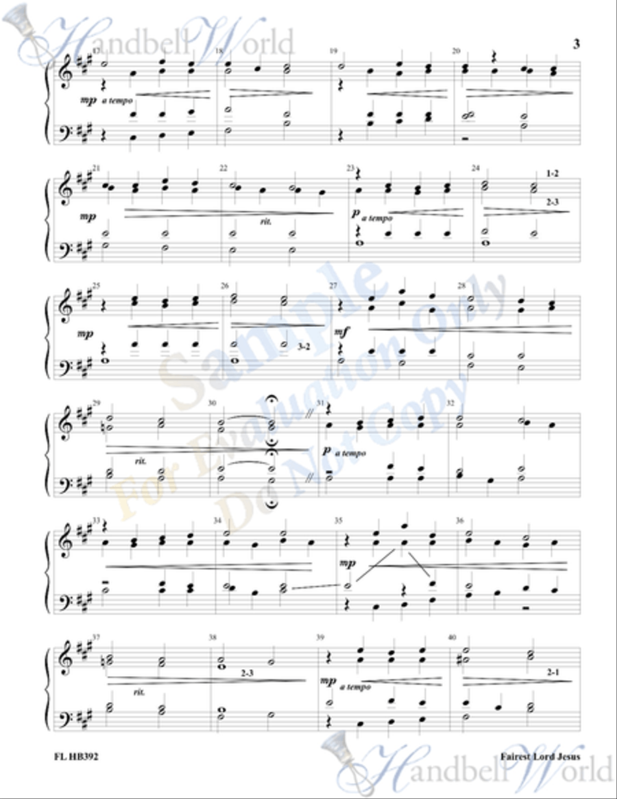 Fairest Lord Jesus 4-Octaves scores gallery preview page 4