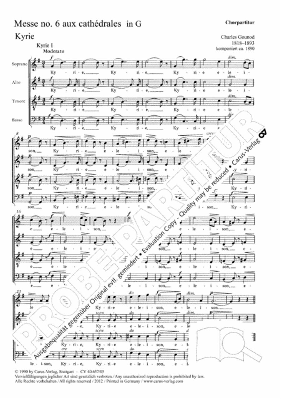 Messe breve no. 6 aux cathedrales 4-Part scores gallery preview page 2