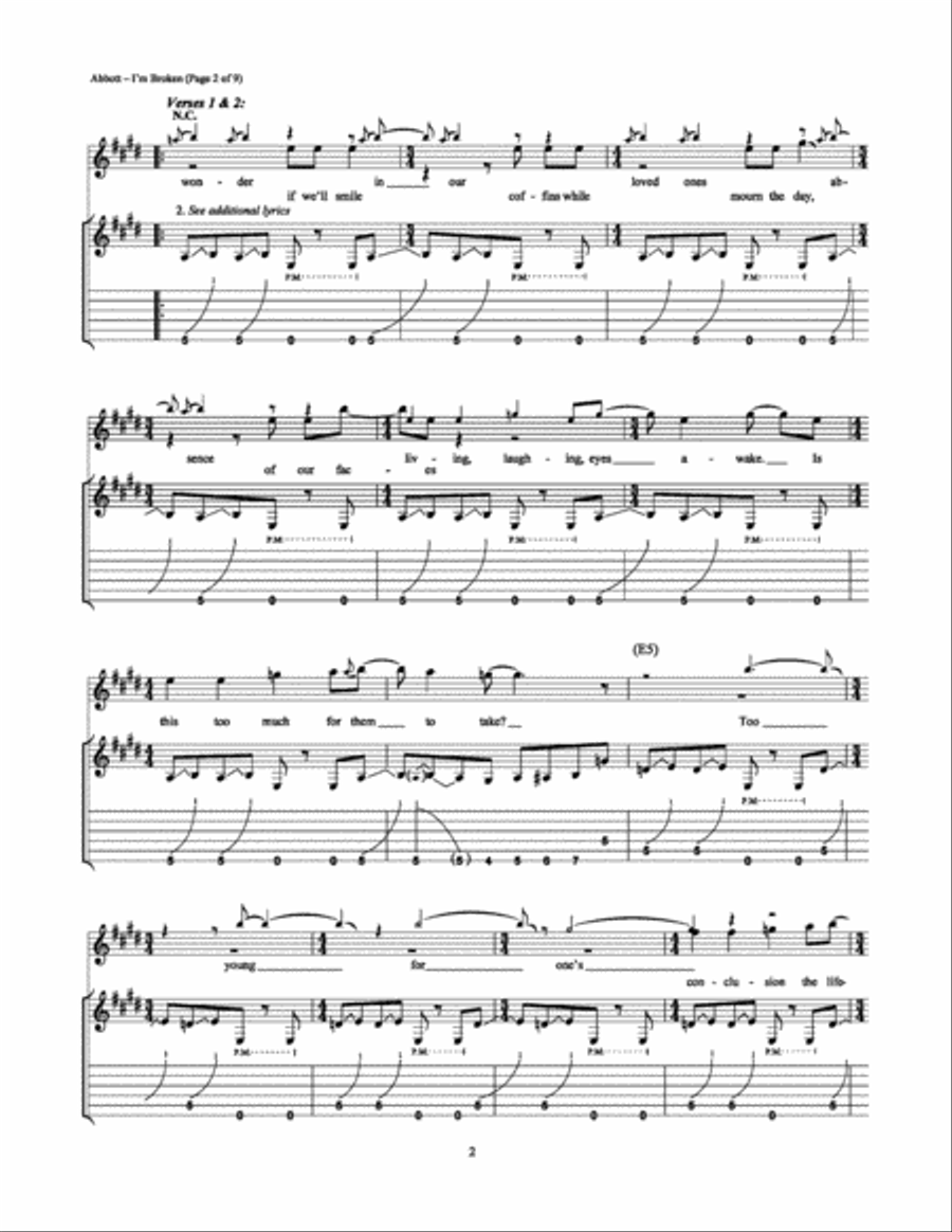 I'm Broken Electric Guitar scores gallery preview page 2