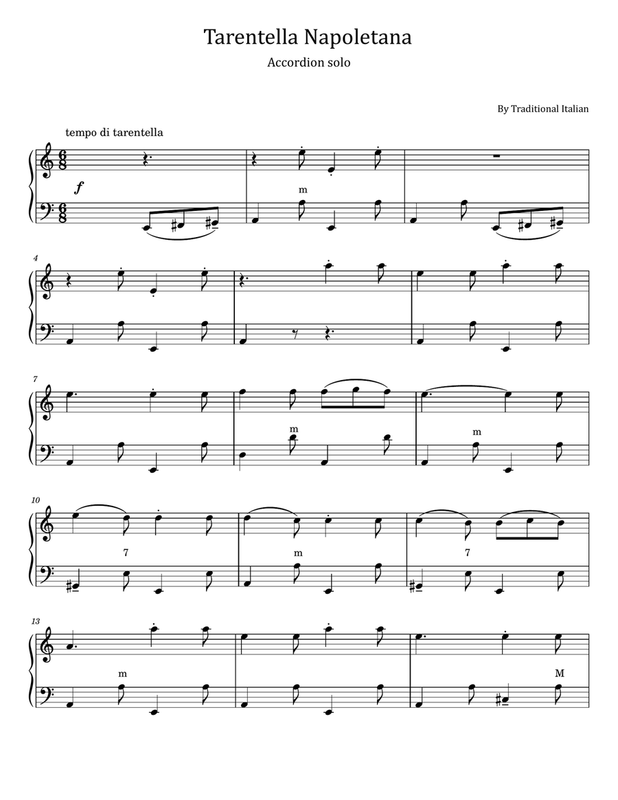 Tarantella Napoletana - Accordion Solo Accordion scores gallery preview page 1
