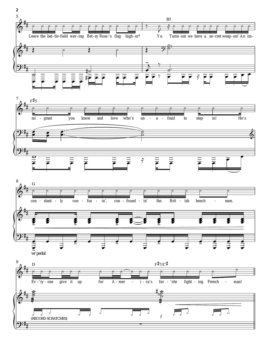 Guns And Ships (from Hamilton) Voice scores gallery preview page 2