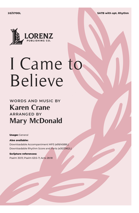 Book cover for I Came to Believe