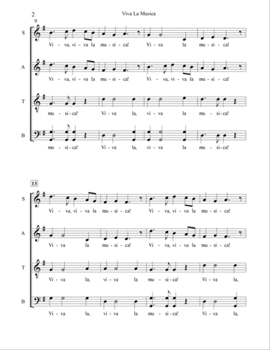 Viva la Musica Viva la Musica 4-Part scores gallery preview page 3