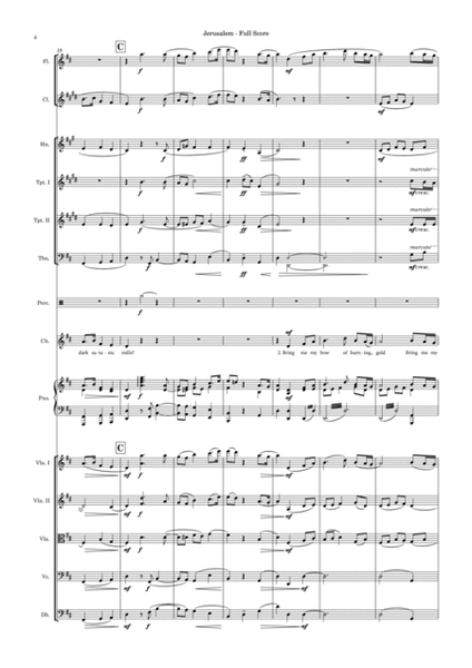 Jerusalem, for small orchestral ensemble and tutti choir (à la Elgar) – Score and parts image number null