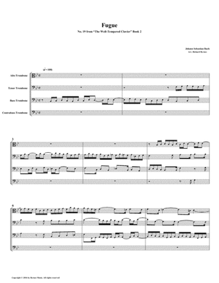 Fugue 19 from Well-Tempered Clavier, Book 2 (Trombone Quartet)