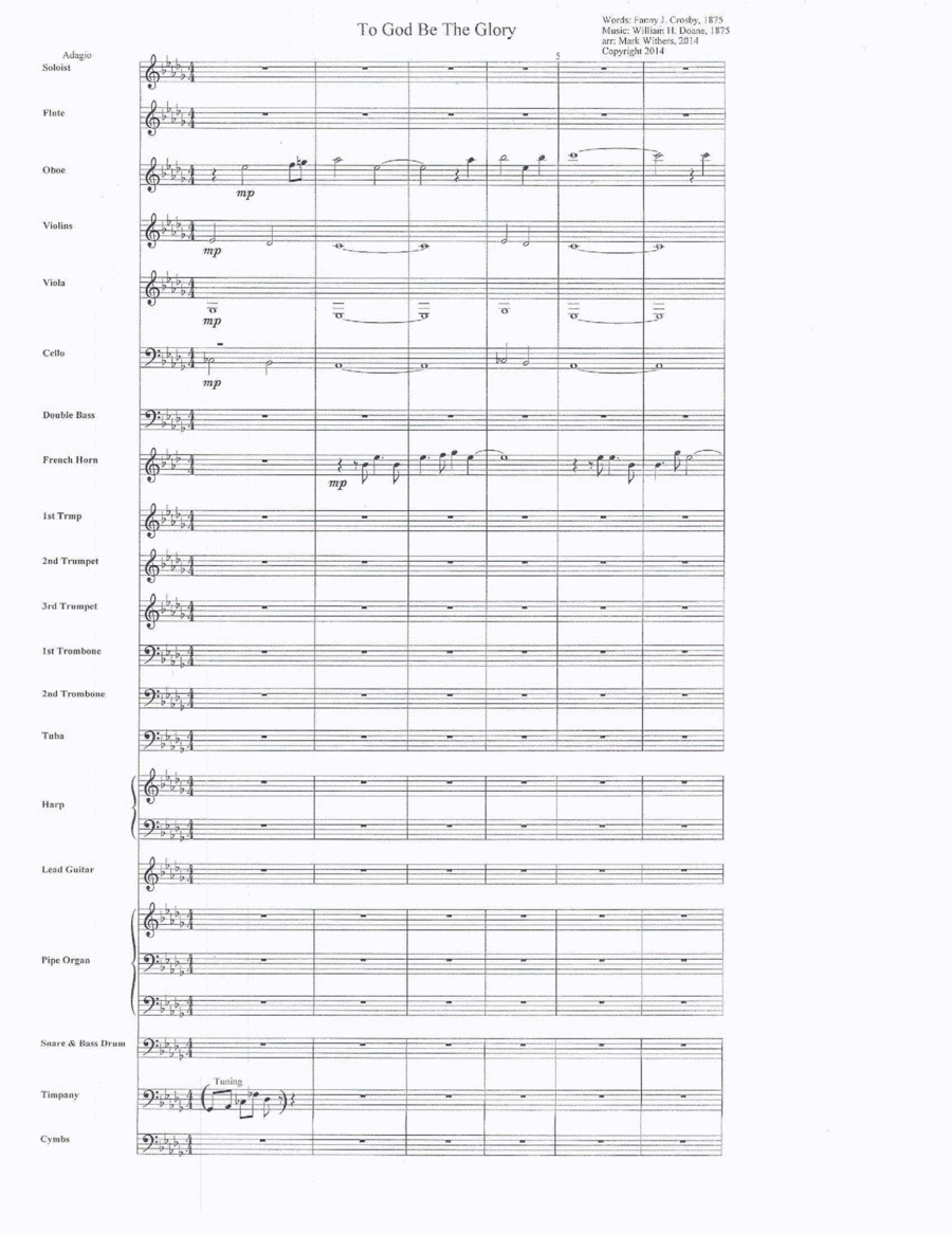To God be the Glory To God be the Glory Percussion Ensemble scores gallery preview page 1