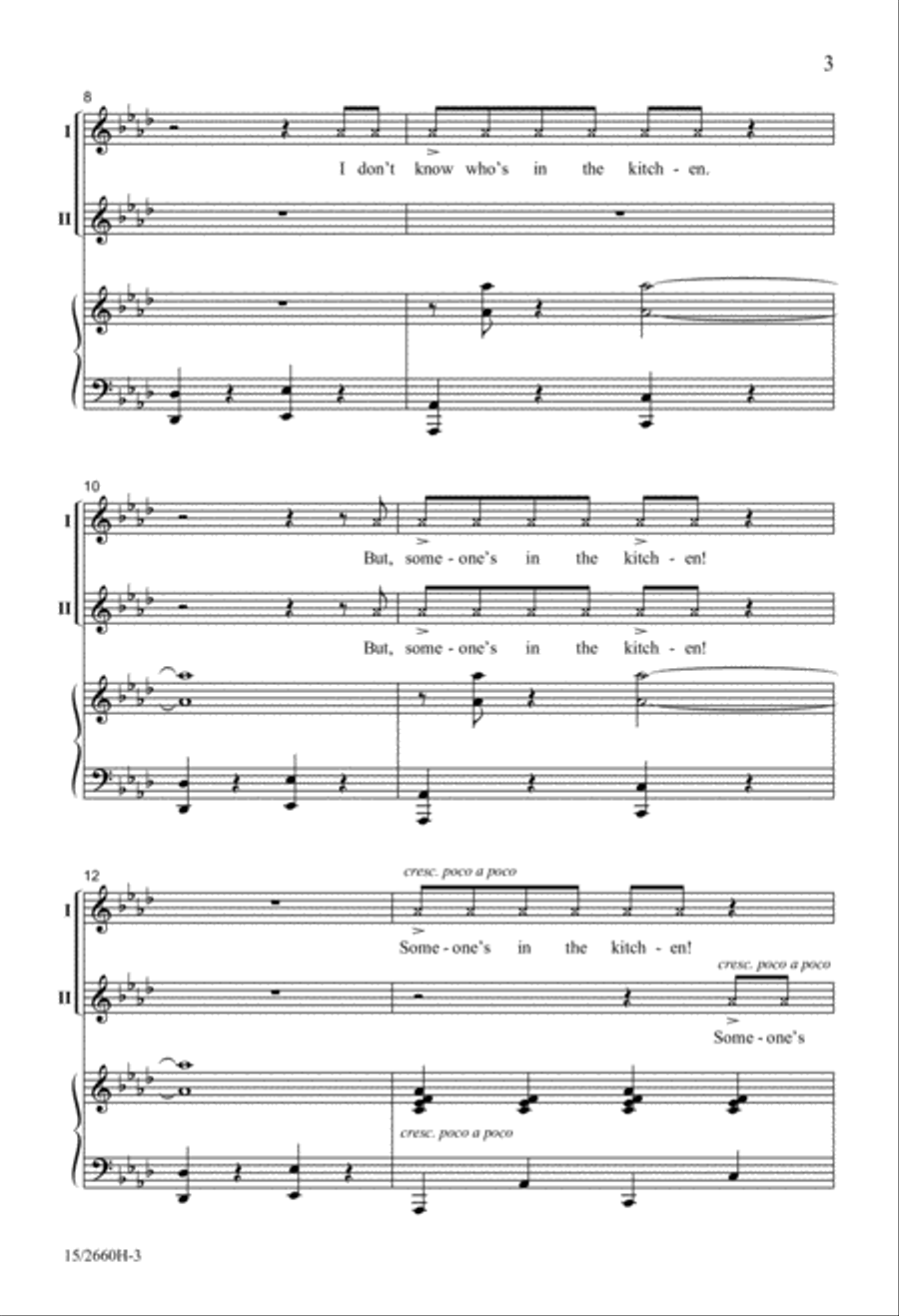 Someone's in the Kitchen! 2-Part scores gallery preview page 3