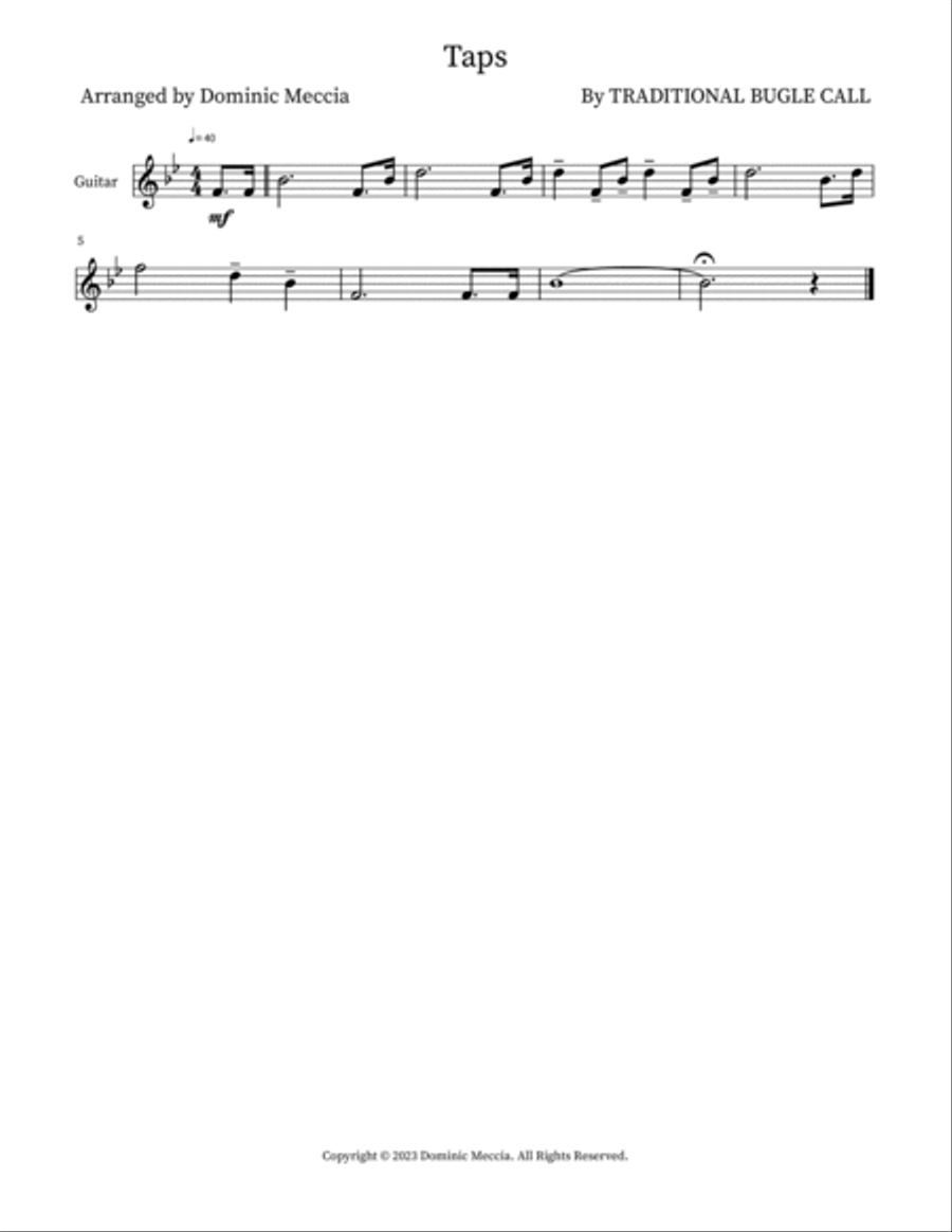 Taps Bass Clarinet scores gallery preview page 2