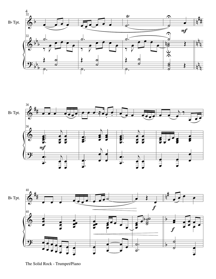 Gary Lanier: Hymns of Faith and Trust (Duets for Bb Trumpet & Piano) Trumpet Duet scores gallery preview page 5