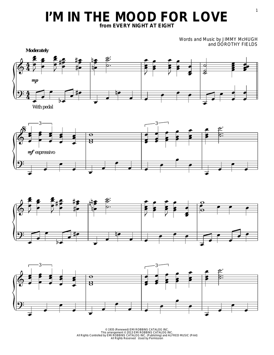 I'm In The Mood For Love I'm In The Mood For Love Piano Solo scores gallery preview page 1