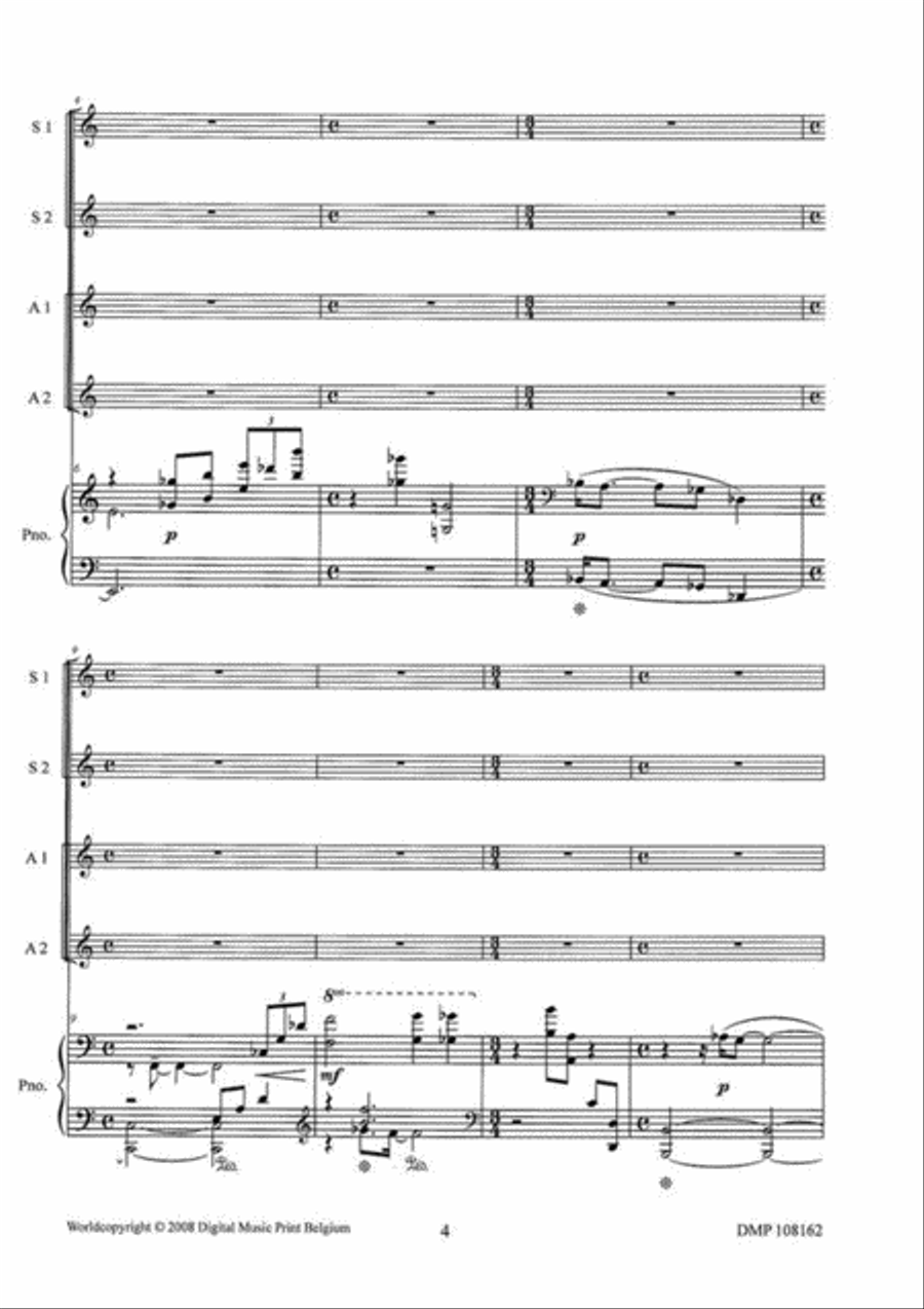 Cytherea and Adonis Unison Choir scores gallery preview page 3