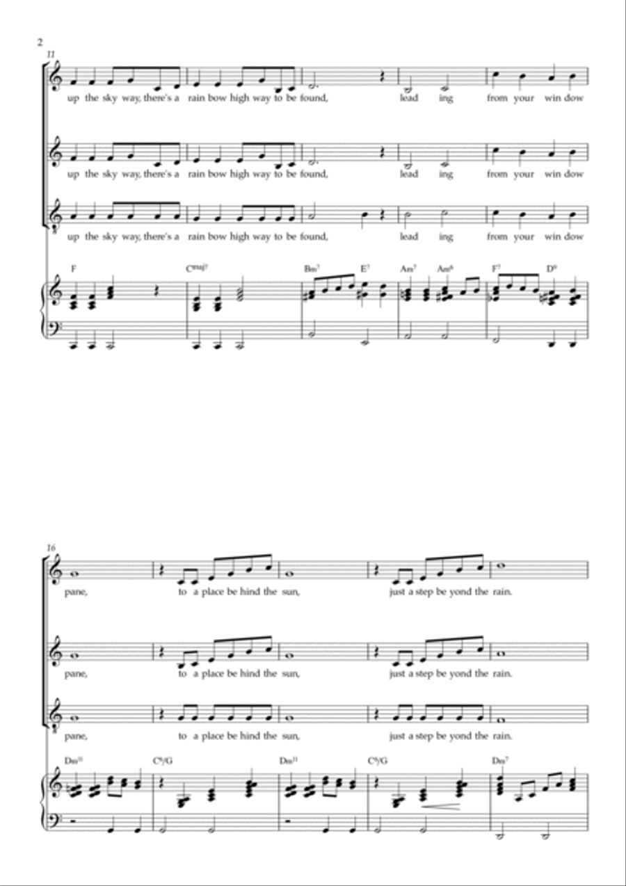 Over The Rainbow Choir scores gallery preview page 2