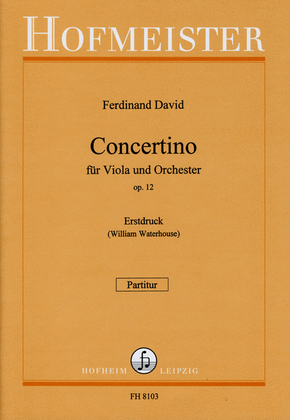 Book cover for Concertino fur Viola und Orchester op. 12 / Part