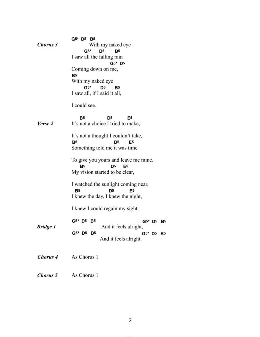 Naked Eye Naked Eye Acoustic Guitar scores gallery preview page 2