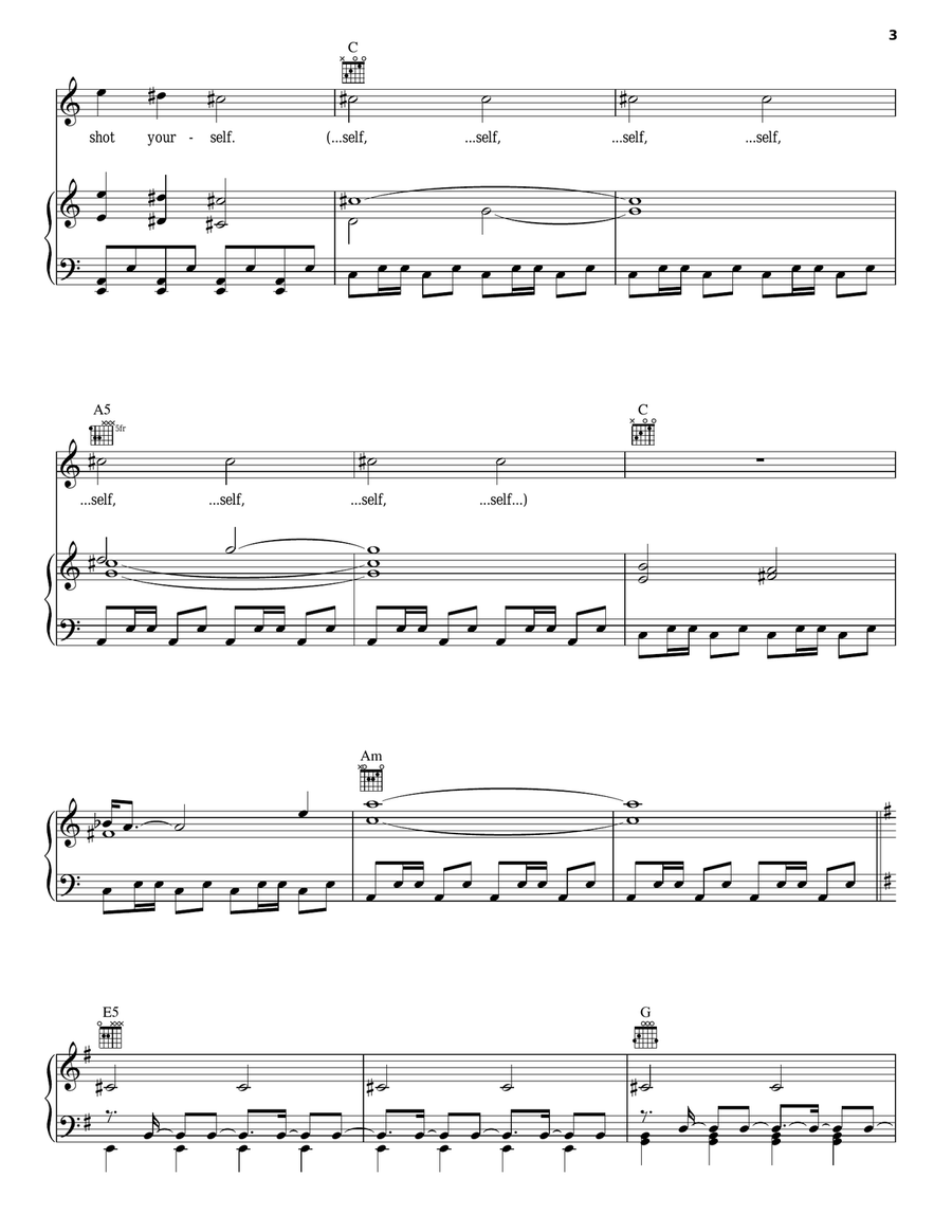 The Line Piano, Vocal, Guitar scores gallery preview page 3