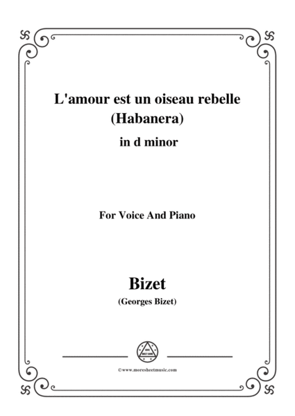 Bizet-L'amour est un oiseau rebelle(Habanera),from 'Carmen',in d minor,for Voice and Piano image number null