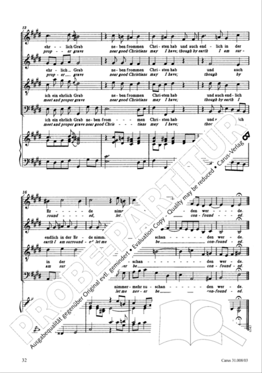 O my God, when shall I perish (Liebster Gott, wenn werd ich sterben) 4-Part scores gallery preview page 37